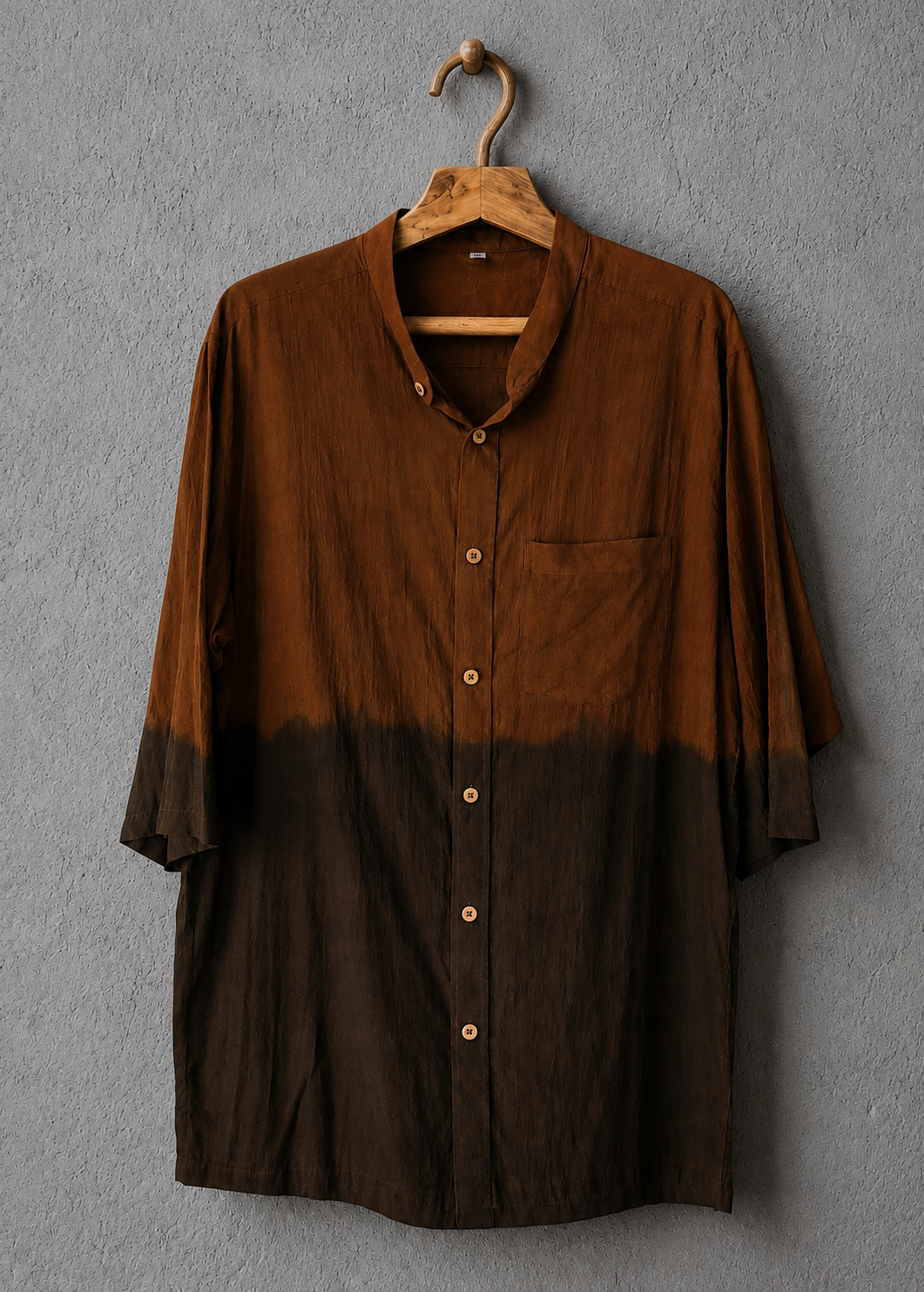 Catechu layered khadi shirt