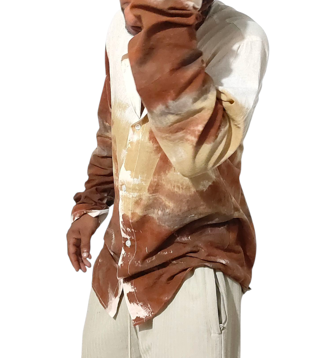 Landscape painted cotton shirt