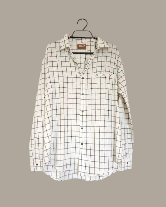 KHADI COTTON STRIPE CHECK SHIRT