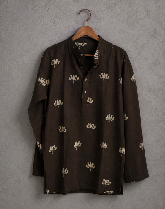 Batik natural dye floral shirt