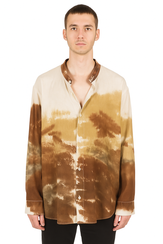 Landscape painted cotton shirt