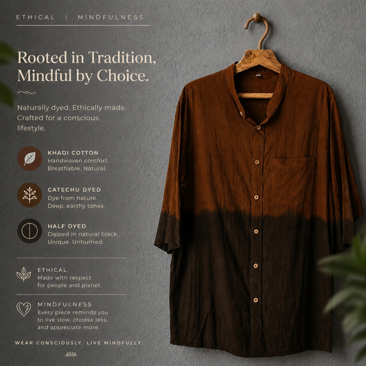 Catechu layered khadi shirt