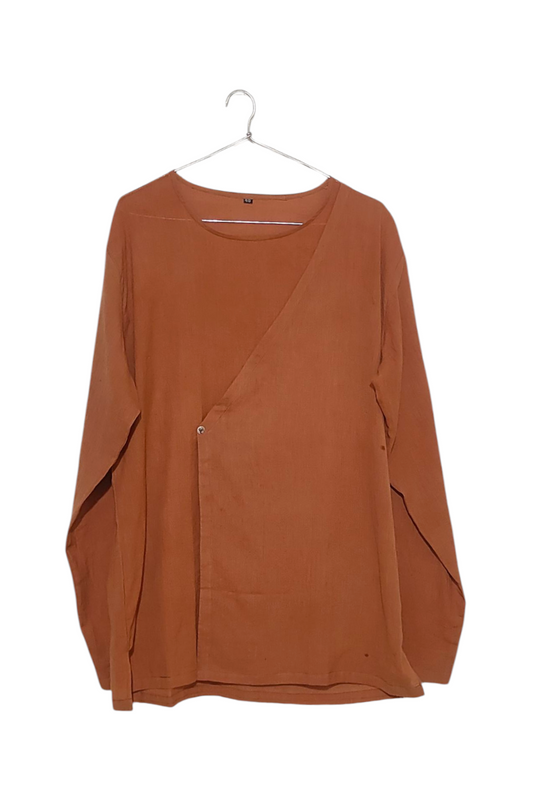 Catechu dyed hand woven cotton kurta